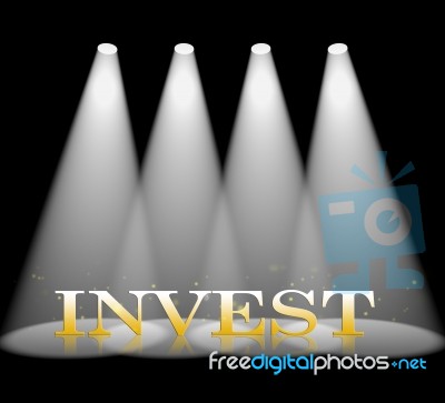 Four White Spotlights In A Row On Black For Highlighting Products Stock Image