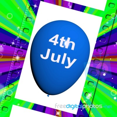 Fourth Of July Balloon Shows Independence Spirit And Promotion Stock Image