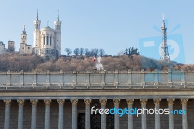 Fourviere Catherdal Stock Photo