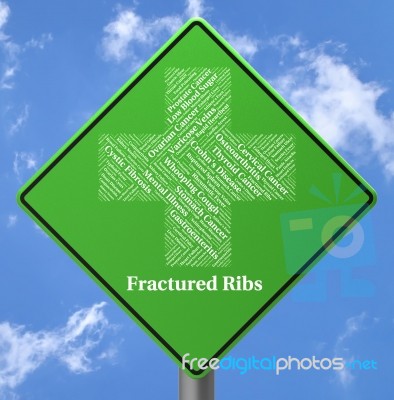 Fractured Ribs Represents Poor Health And Ailment Stock Image