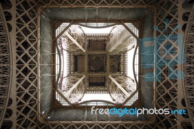 Fragment Of Construction The Eiffel Tower Stock Photo