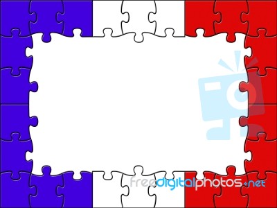 France Jigsaw Represents Blank Space And Copy-space Stock Image
