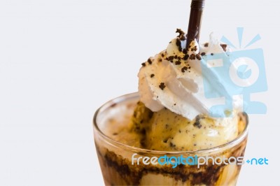 Frappuccino Topping With Whip Cream Stock Photo