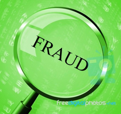 Fraud Magnifier Represents Rip Off And Con Stock Image