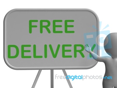 Free Delivery Whiteboard Shows Postage And Packaging Included Stock Image