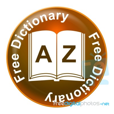 Free Dictionary Means No Charge And Dictionaries Stock Image