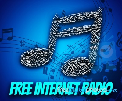 Free Internet Radio Means No Charge And Complimentary Stock Image