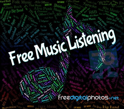 Free Music Listening Indicates Sound Track And Audio Stock Image