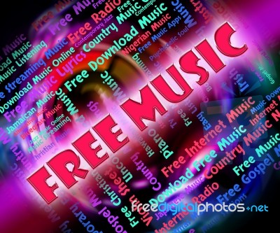 Free Music Means With Our Compliments And Freebie Stock Image