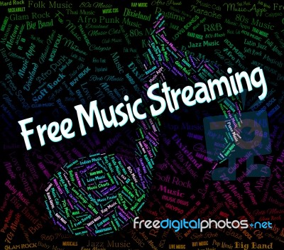 Free Music Streaming Shows Sound Track And Acoustic Stock Image