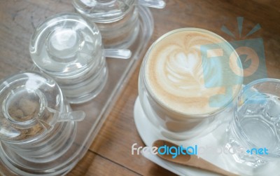Free Pour Hot Coffee Latte Stock Photo