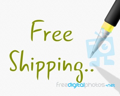 Free Shipping Indicates With Our Compliments And Delivery Stock Image
