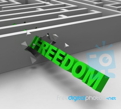 Freedom From Maze Shows Liberty Stock Image