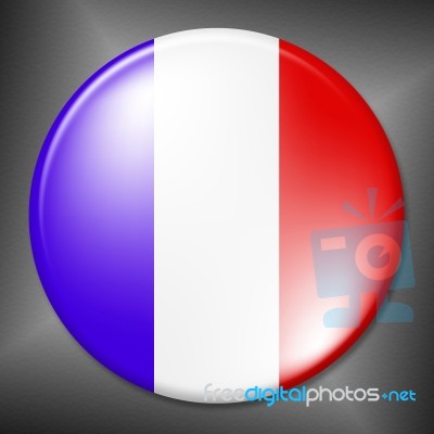 French Badge Shows Waving Flag And Badges Stock Image