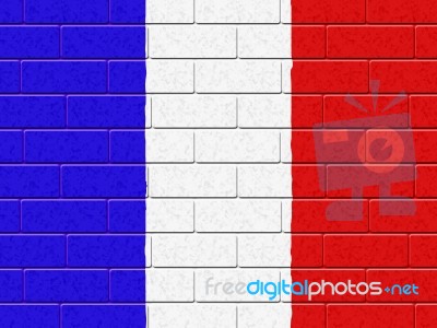 French Flag Represents Blank Space And Concrete Stock Image