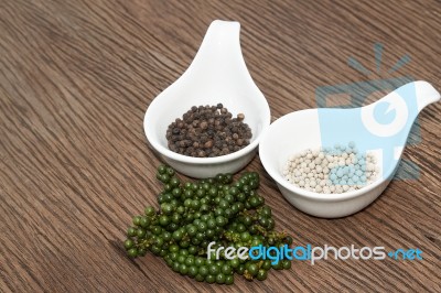 Fresh And Dries Pepper Spice On White Background Stock Photo