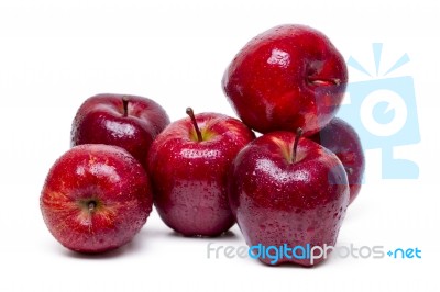 Fresh And Healthy Red Apples Stock Photo