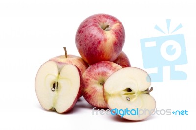 Fresh And Healthy Red Apples Stock Photo