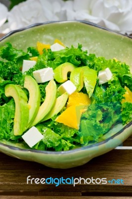 Fresh Avocado Salad Stock Photo