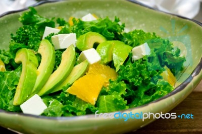 Fresh Avocado Salad Stock Photo
