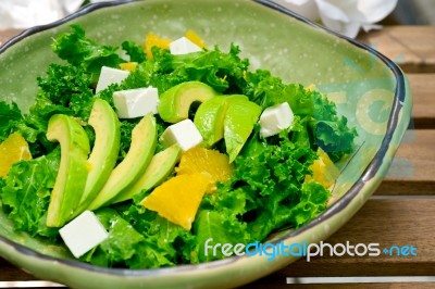 Fresh Avocado Salad Stock Photo