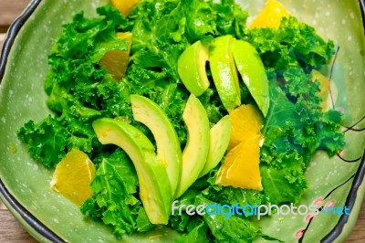 Fresh Avocado Salad Stock Photo