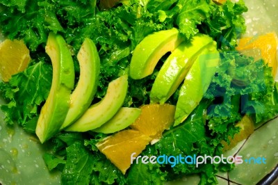 Fresh Avocado Salad Stock Photo