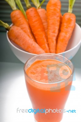 Fresh Carrot Juice Stock Photo