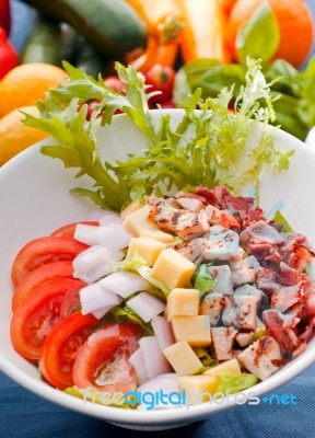 Fresh Classic Caesar Salad Stock Photo