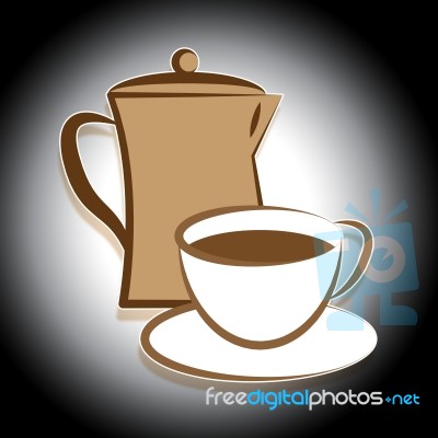 Fresh Coffee Pot Means Cafe And Restaurant Brewing Stock Image