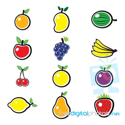 Fresh Colorful Fruits Stock Image