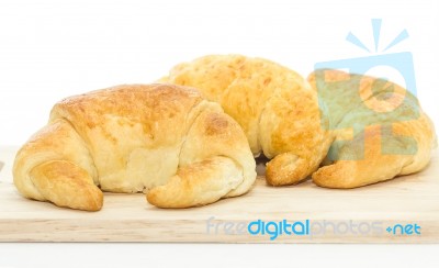 Fresh Croissant Isolated On White Stock Photo