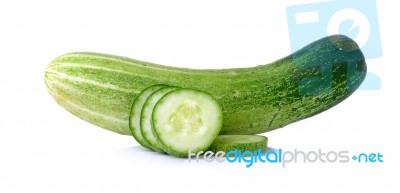 Fresh Cucumbers Isolated On White Background Stock Photo