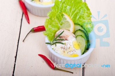 Fresh Garlic Cheese Dip Salad Stock Photo