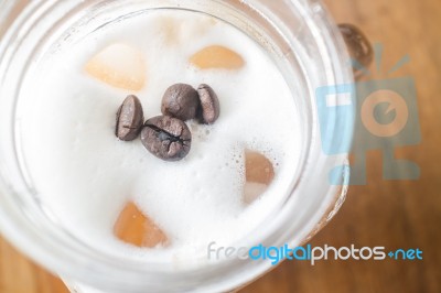 Fresh Iced Coffee With Milk Stock Photo