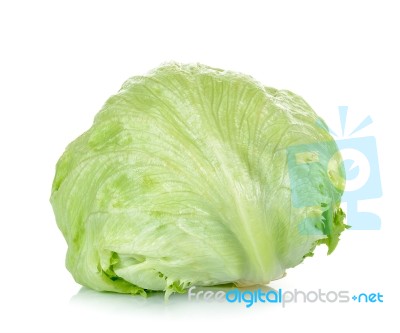 Fresh Lettuce Isolated On The White Background Stock Photo