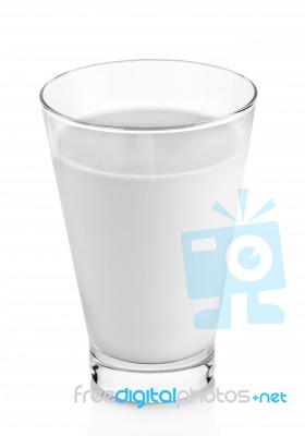 Fresh Milk In The Glass On White Background Stock Photo