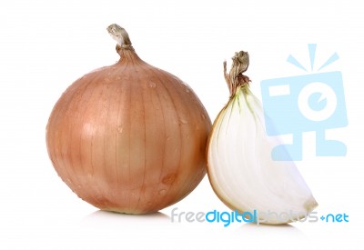 Fresh Onion Isolated On White Background Stock Photo