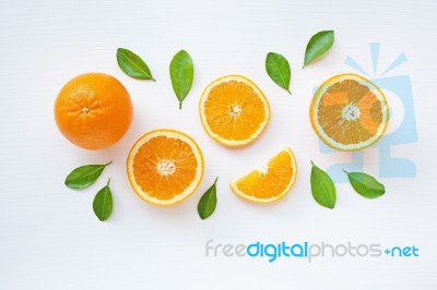 Fresh Orange Citrus Fruit Isolated Stock Photo