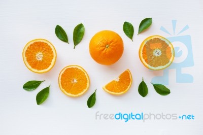 Fresh Orange Citrus Fruit Isolated Stock Photo