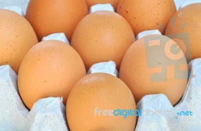 Fresh Organic Brown Eggs Stock Photo