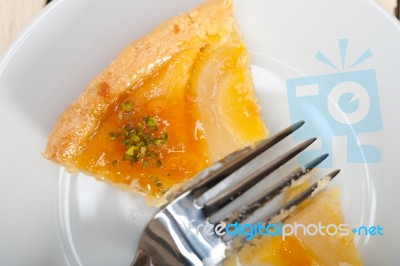 Fresh Pears Pie Dessert Cake Stock Photo