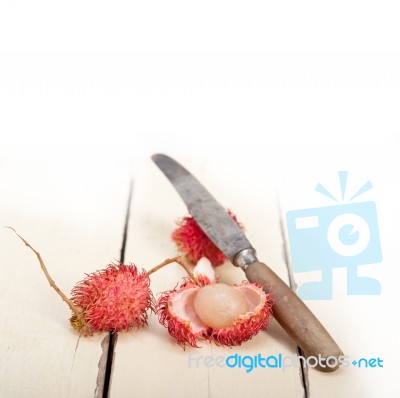 Fresh Rambutan Fruits Stock Photo