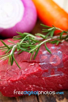 Fresh Raw Beef Cut Ready To Cook Stock Photo