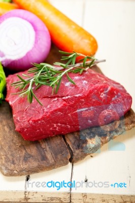 Fresh Raw Beef Cut Ready To Cook Stock Photo