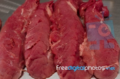 Fresh Raw Meat, Slices Pork Stock Photo