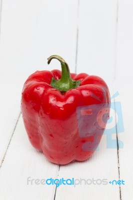 Fresh Red Bell Pepper Stock Photo