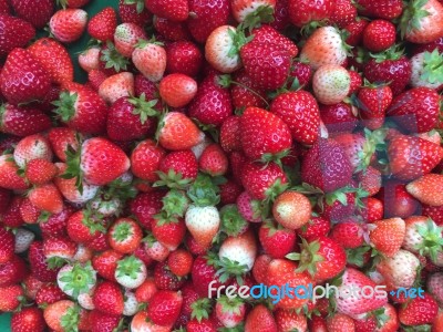Fresh Red Strawberry Fruits Background Stock Photo