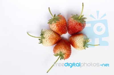 Fresh Red Strawberry On White Background Stock Photo