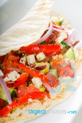 Fresh Salad Wrap Stock Photo